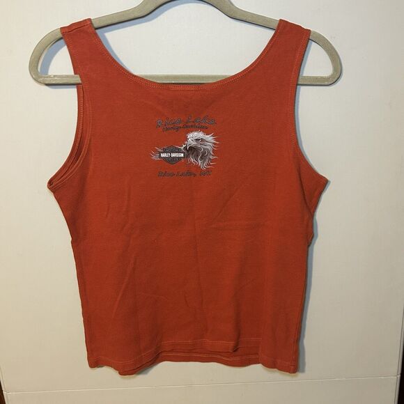 Harley Davidson Eagle Graphic Sleeveless Tank Top Women's Large Rice Lake WI - Picture 5 of 6
